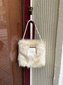 (Silver Fox)Pearl Bag-Faux Fur Collection - TENERA