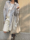 (Lunar Silver)Ballerina Linen Shoulder Bag-TENERA Ballerina Collection - TENERA