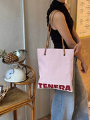 (Pink)Canvas Tote-TENERA City Resort Collection - TENERA