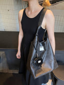 (Washed Black)Bucket Tote Bag-TENERA Vintage Collection - TENERA