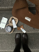 (Chocolate Brown)Hobo Shoulder Bag-TENERA Faux Fur Collection