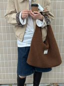 (Chocolate Brown)Hobo Shoulder Bag-TENERA Faux Fur Collection