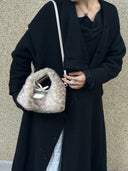 (Bambi Print)Eco Fur Mini Hobo-TENERA Faux Fur Collection