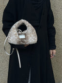(Bambi Print)Eco Fur Mini Hobo-TENERA Faux Fur Collection