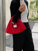 (Red Velvet)Small Tote HOBO Bag - TENERA Velvet Collection - TENERA