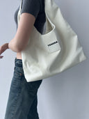 (White)Large Hobo Shoulder Bag-TENERA Velvet Collection - TENERA