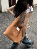 (Washed Brown)Bucket Tote Bag-TENERA Vintage Collection - TENERA
