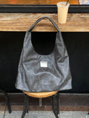 (Washed Black)Large Hobo Shoulder Bag-TENERA Velvet Collection