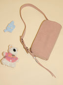 (Misty Pink)Pearl Cylinder Pillow Bag -TENERA Suede Collection - TENERA