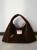 (Chocolate Velvet)Small Tote HOBO Bag - TENERA Velvet Collection - TENERA