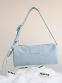 (Bubblegum Blue)Pearl Cylinder Pillow Bag -TENERA Suede Collection