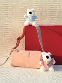 (Misty Pink)Pearl Cylinder Pillow Bag -TENERA Suede Collection - TENERA