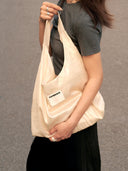 (Gold Shimmer Linen)Ballerina Linen Shoulder Bag-TENERA Ballerina Collection - TENERA
