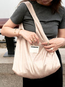 (Gold Shimmer Linen)Ballerina Linen Shoulder Bag-TENERA Ballerina Collection - TENERA