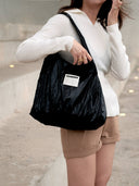 (Obsidian Black)Ballerina Linen Shoulder Bag-TENERA Ballerina Collection - TENERA
