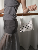 TENERA Still Life series Polka Dot satin mini shoulder bag