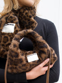 (Leopard Print)Eco Fur Mini Hobo-TENERA Faux Fur Collection