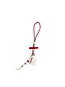(Velvet Red)Velvet Pearl Beaded Phone Strap-TENERA Accessories Collection