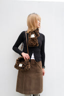 (Leopard Print)Eco Fur Mini Hobo-TENERA Faux Fur Collection