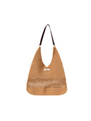TENERA brown crochet hobo shoulder bag