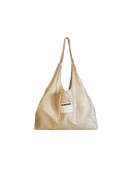 TENERA gilded gold linen Ballerina shoulder bag