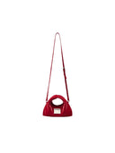 TENERA Mini Red Velvet Hobo Crossbody Bag