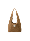 TENERA Brown Still Life Suede Hobo Shoulder Bag